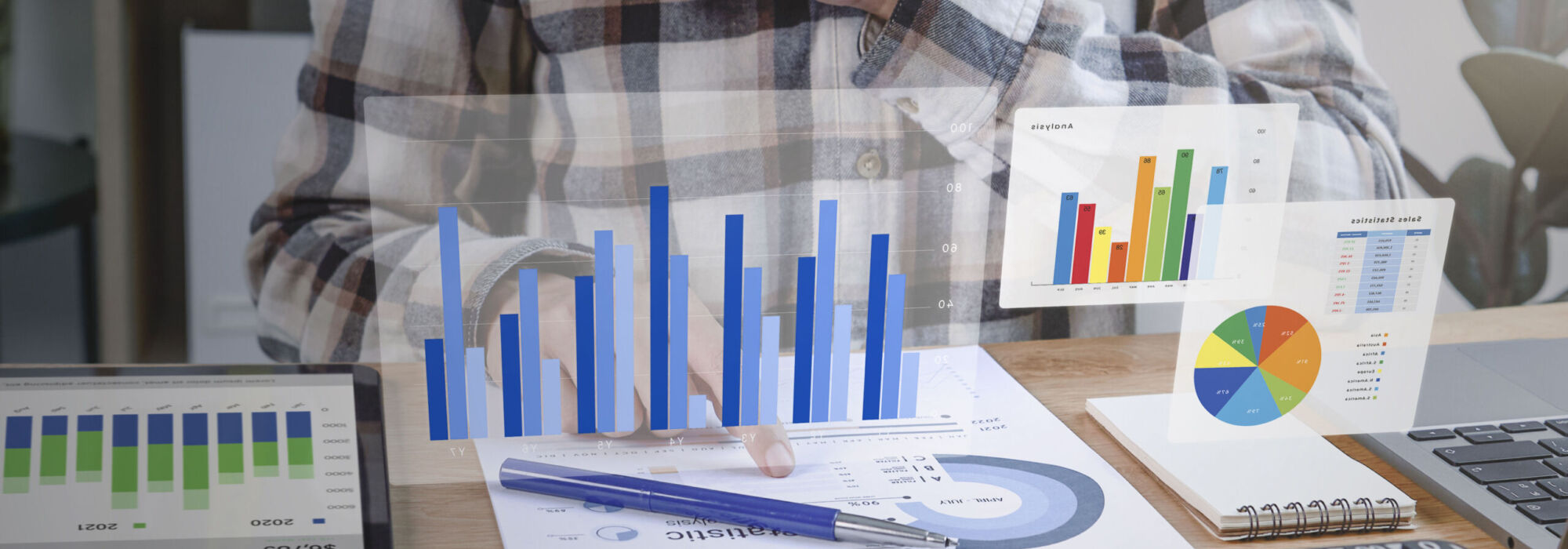 Businesspeople working in finance and accounting Analyze financial graph budget and planning for future in office room.